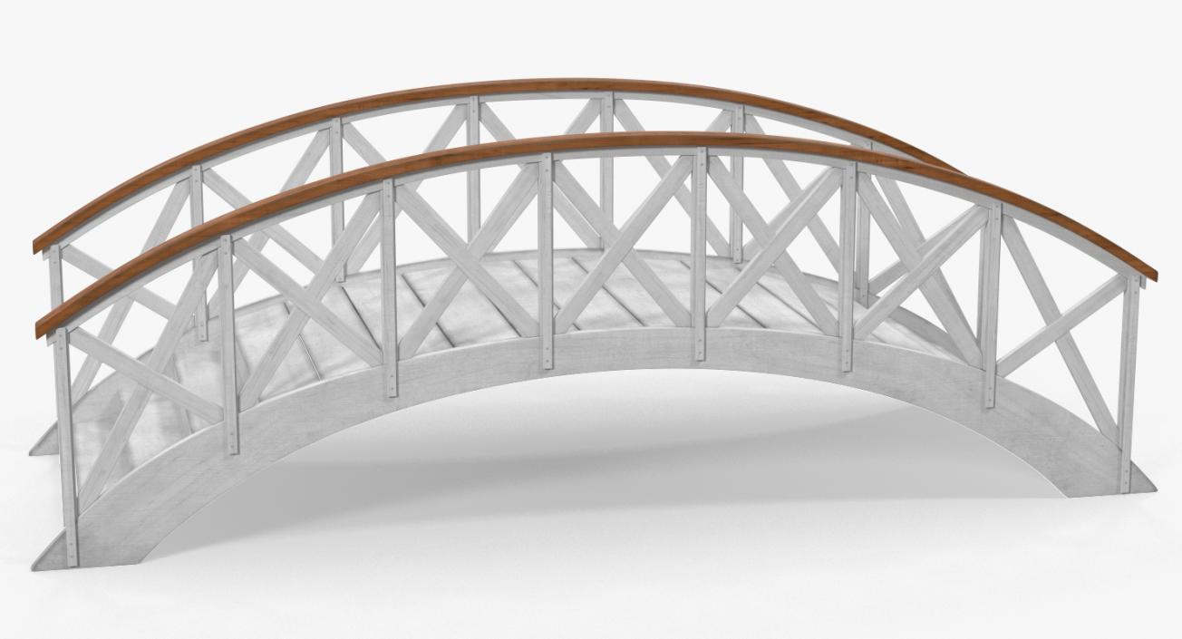 Garden Wooden Footbridge 3D model