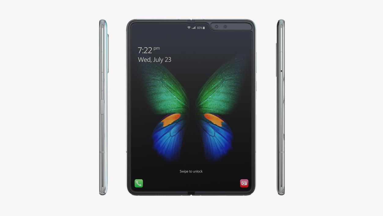 3D Samsung Galaxy Fold Silver