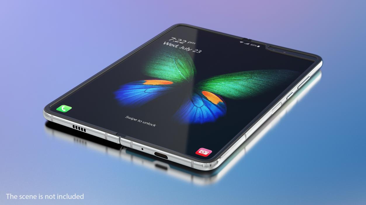 3D Samsung Galaxy Fold Silver