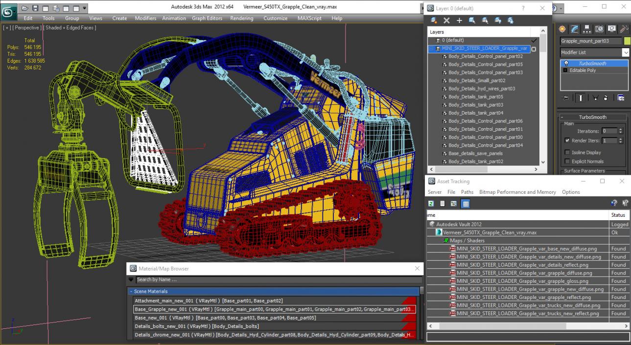 3D Vermeer S450TX Grapple Clean model