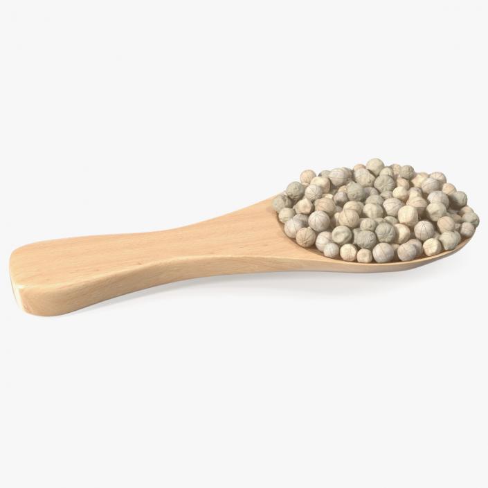 3D Spoon with White Dried Peppercorn model