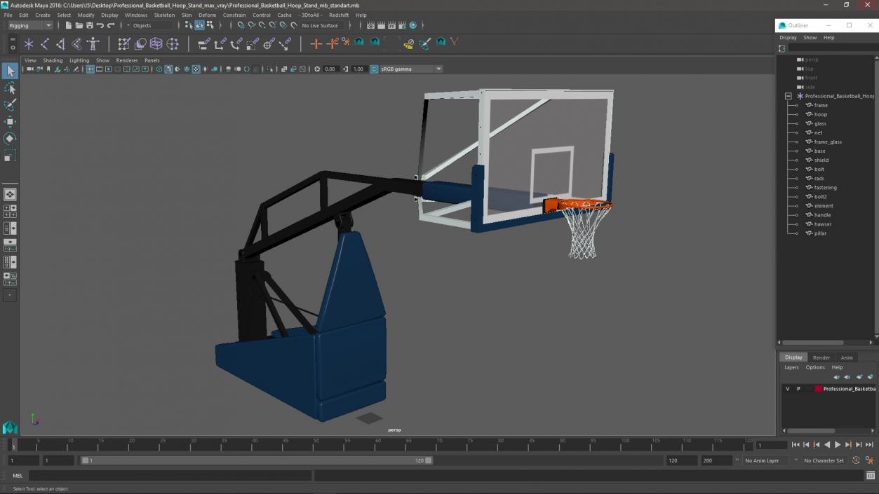 Professional Basketball Hoop Stand 3D model