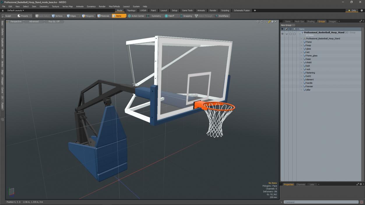 Professional Basketball Hoop Stand 3D model