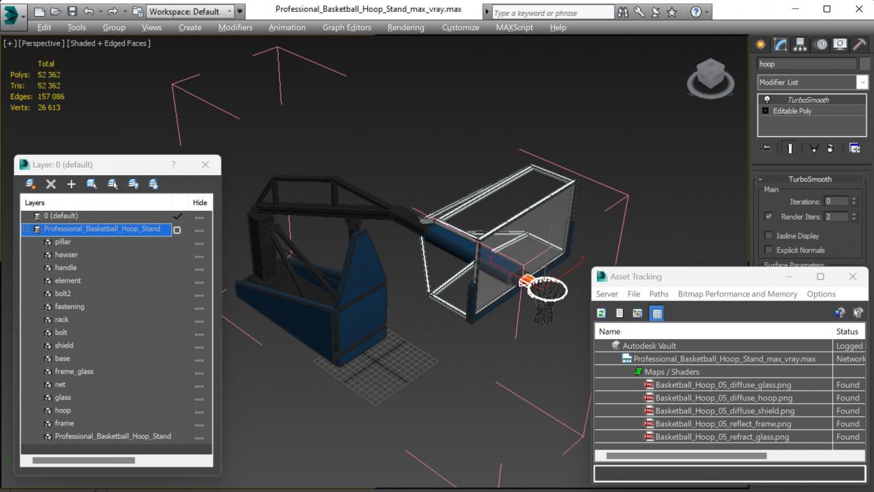 Professional Basketball Hoop Stand 3D model