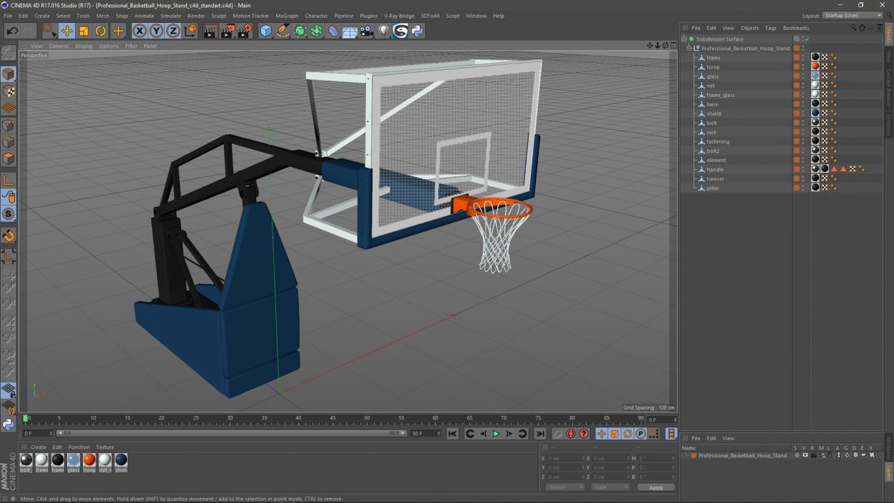 Professional Basketball Hoop Stand 3D model