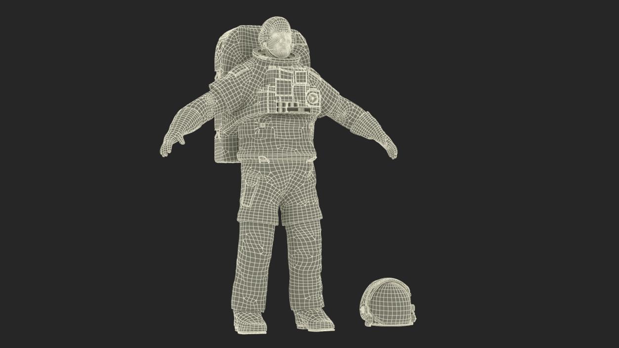 3D Astronaut Suit with Male Figure Rigged model