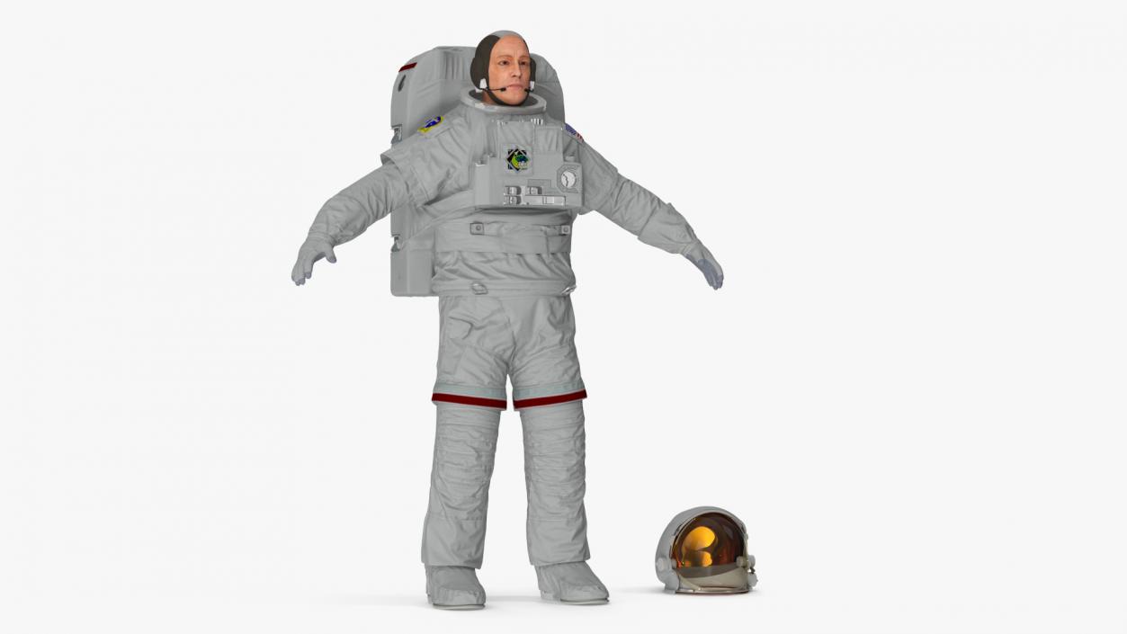 3D Astronaut Suit with Male Figure Rigged model