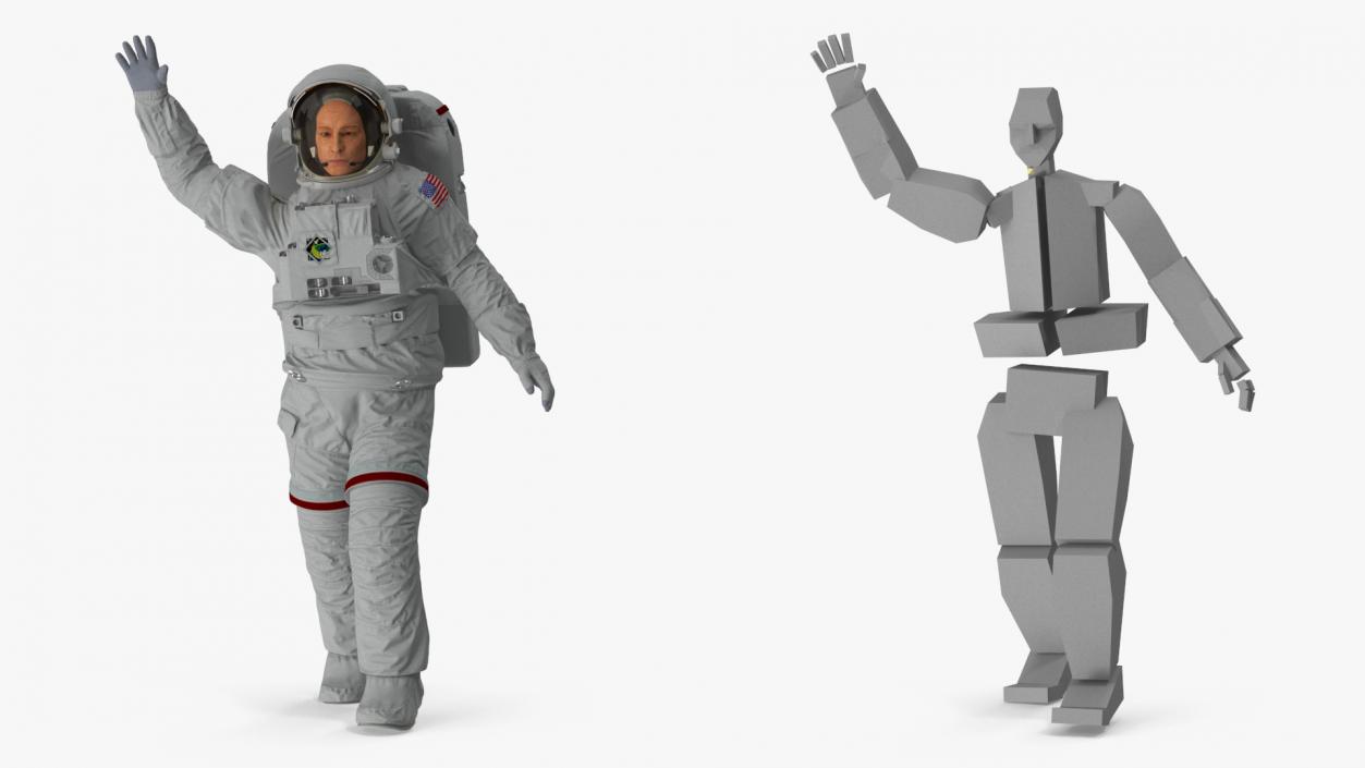 3D Astronaut Suit with Male Figure Rigged model