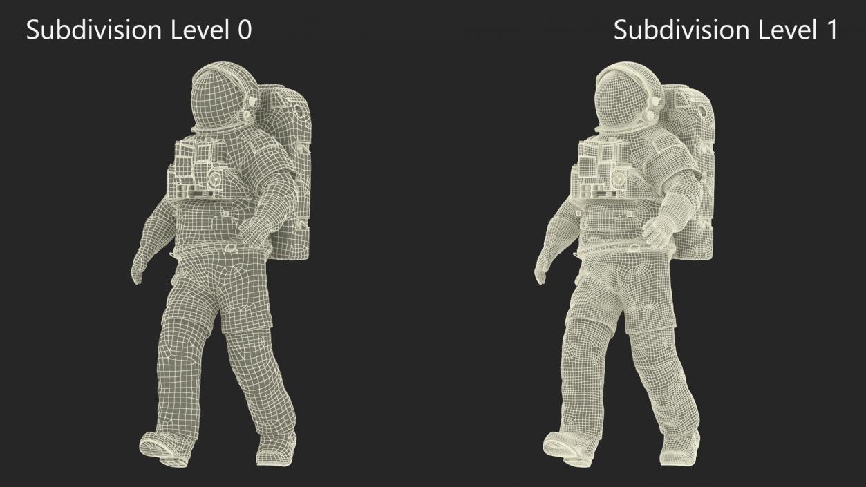 3D Astronaut Suit with Male Figure Rigged model