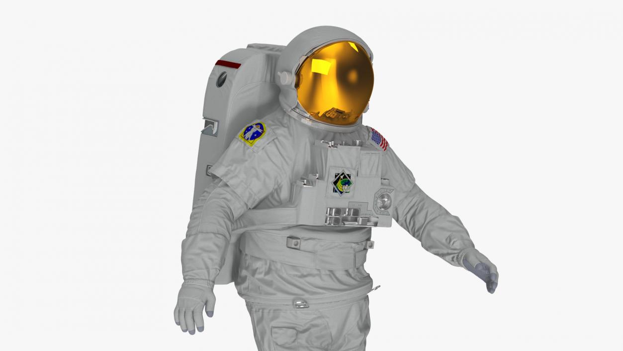 3D Astronaut Suit with Male Figure Rigged model