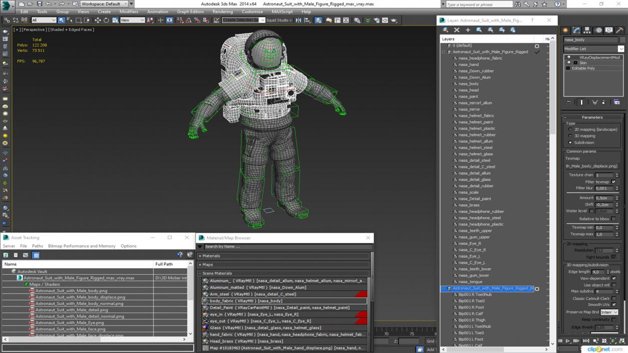 3D Astronaut Suit with Male Figure Rigged model