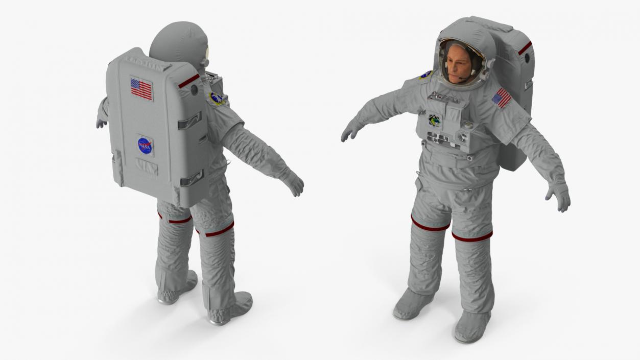 3D Astronaut Suit with Male Figure Rigged model