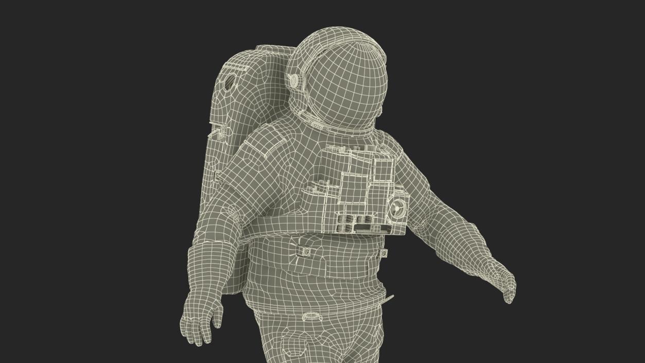 3D Astronaut Suit with Male Figure Rigged model