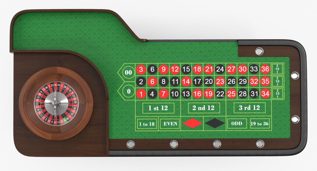 3D Casino Roulette Table