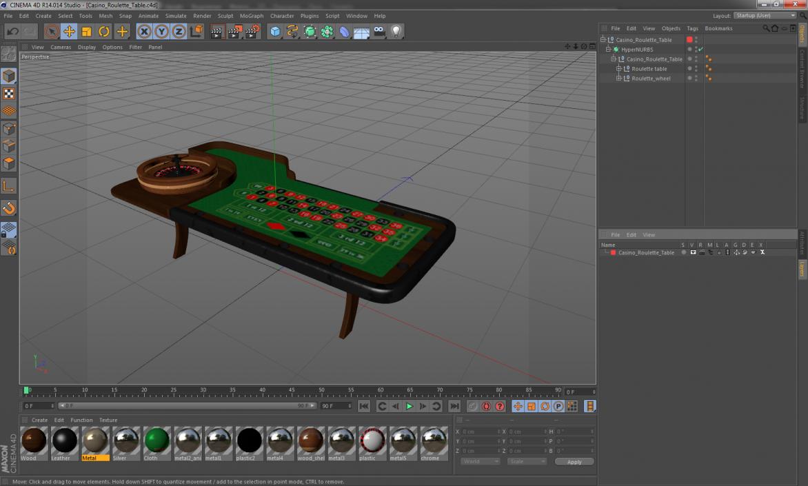 3D Casino Roulette Table