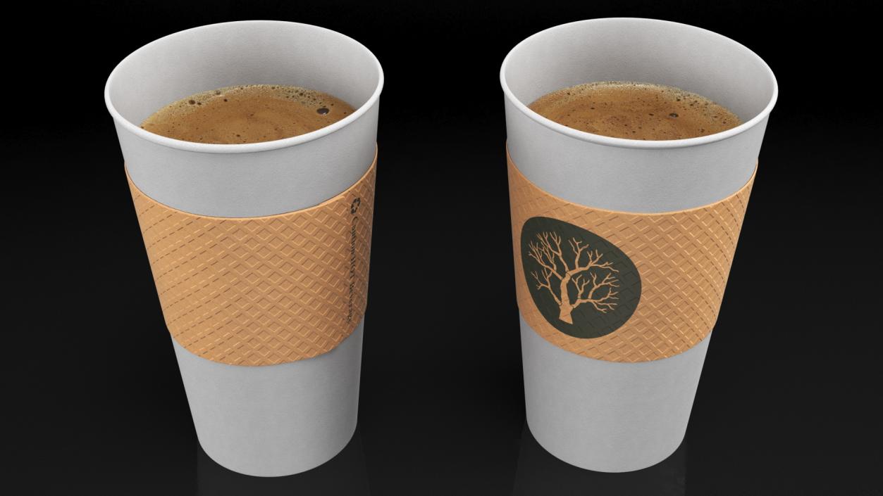 3D Paper Cup With Coffee