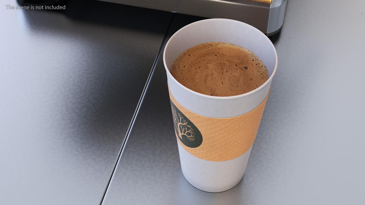 3D Paper Cup With Coffee