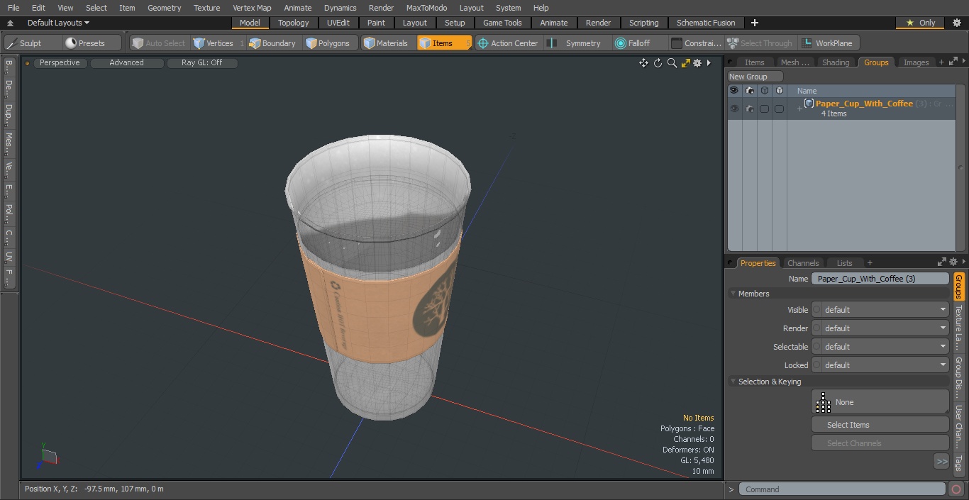 3D Paper Cup With Coffee