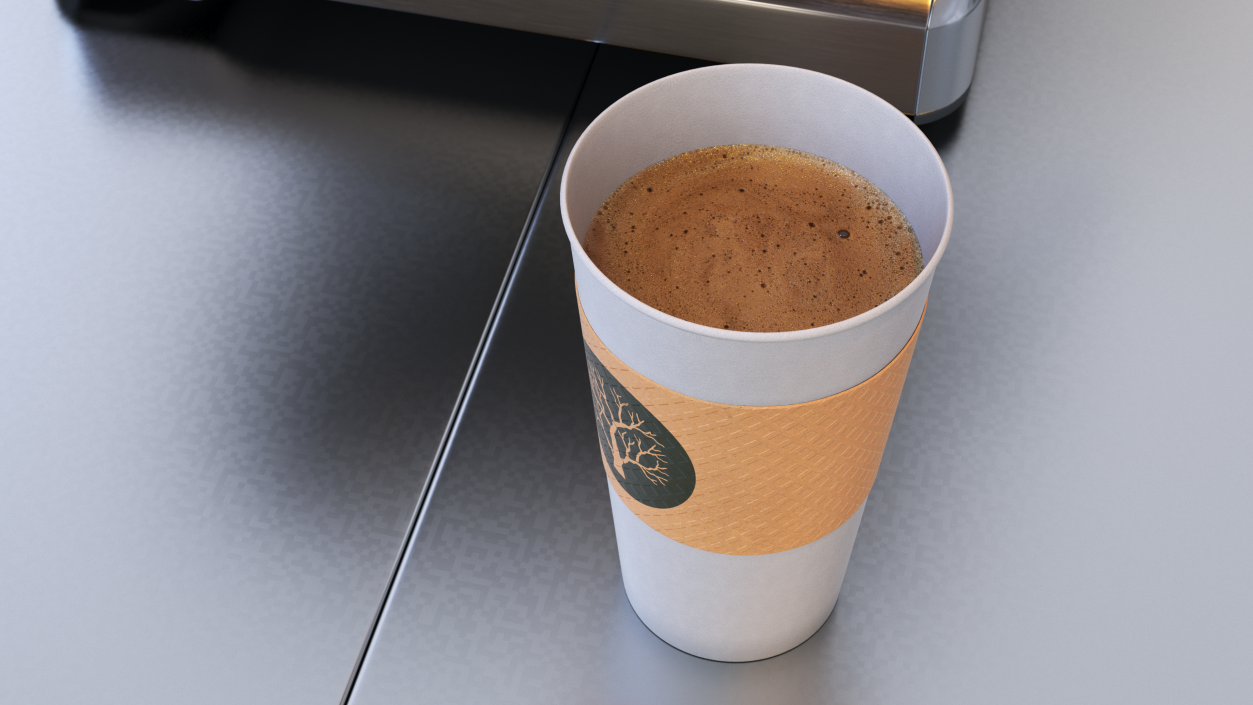 3D Paper Cup With Coffee