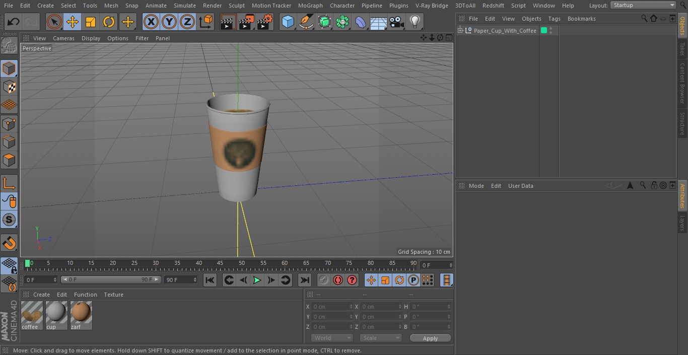 3D Paper Cup With Coffee