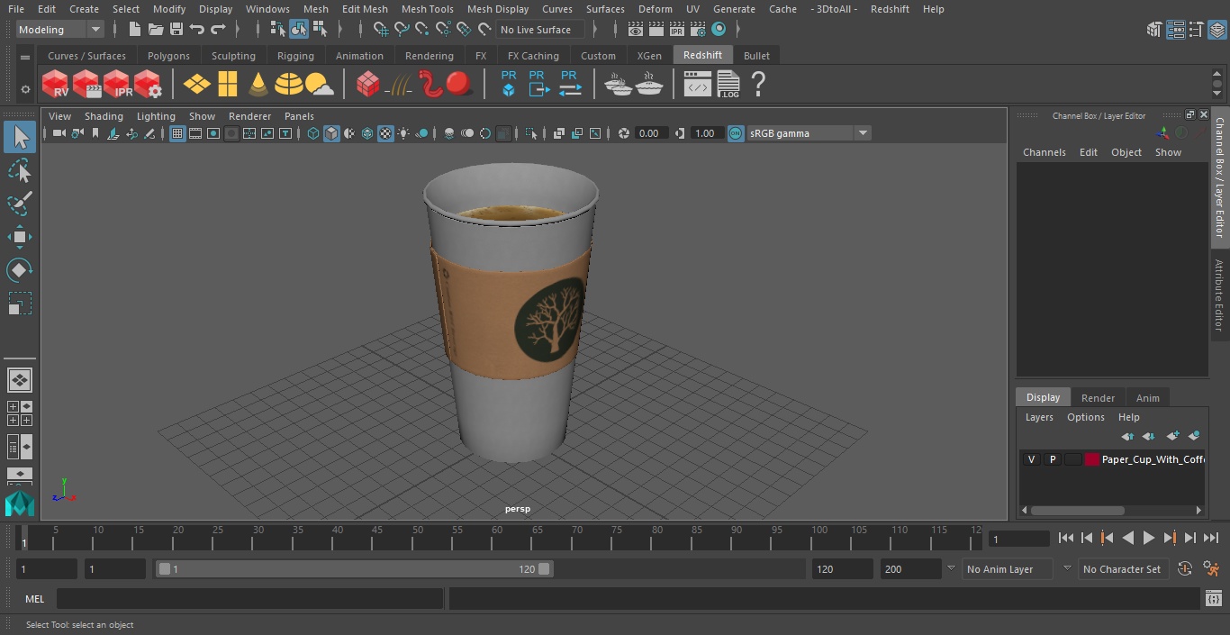 3D Paper Cup With Coffee