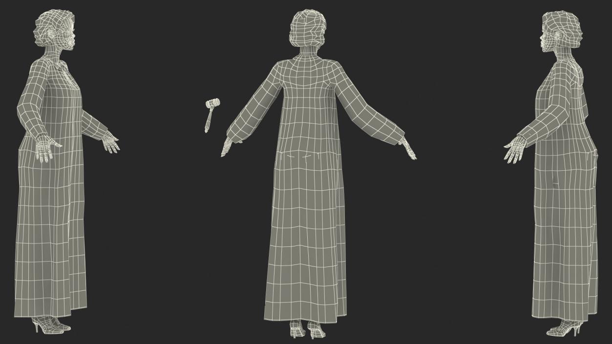 Light Skin Judge Woman T Pose 3D model