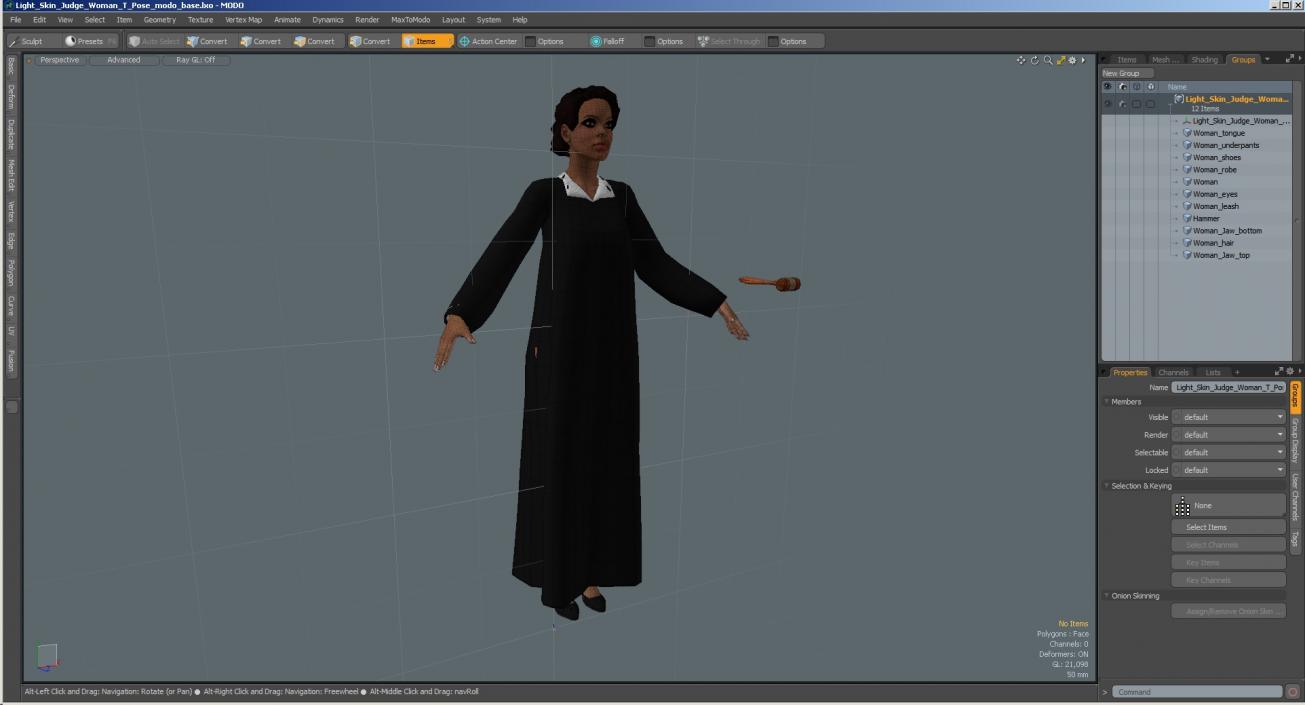 Light Skin Judge Woman T Pose 3D model