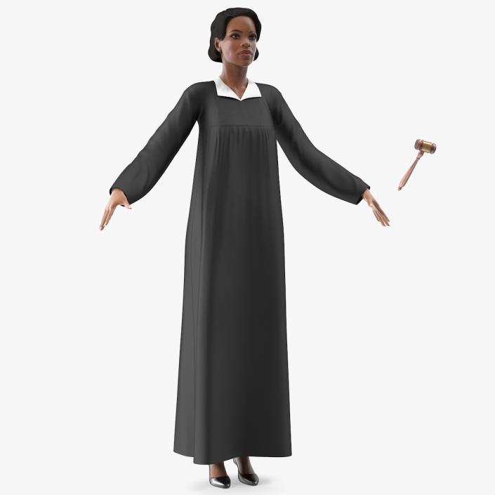 Light Skin Judge Woman T Pose 3D model