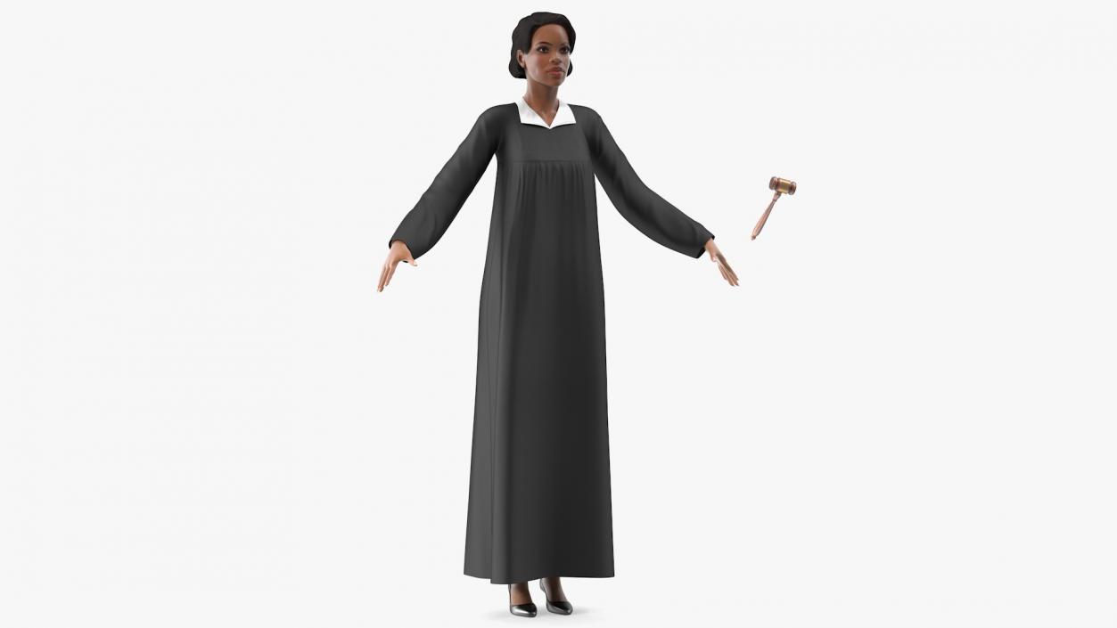 Light Skin Judge Woman T Pose 3D model