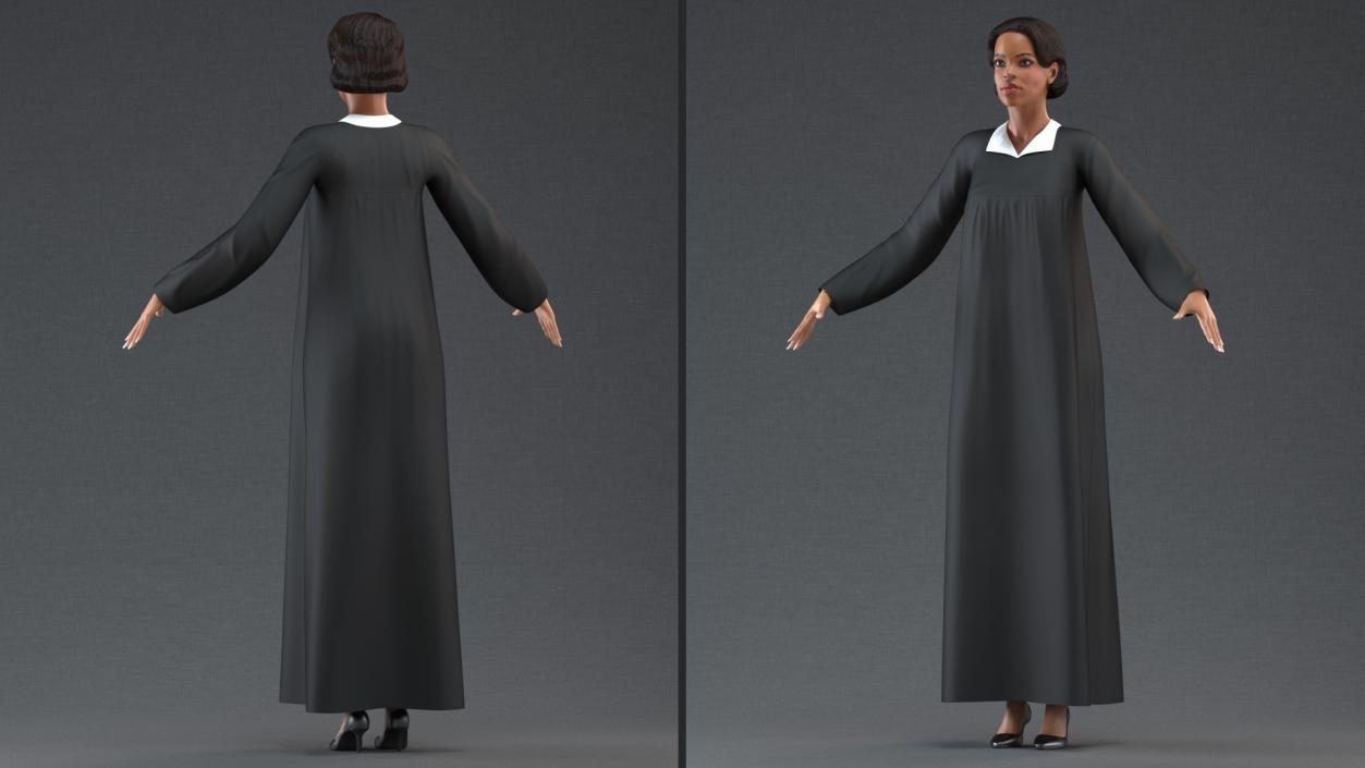 Light Skin Judge Woman T Pose 3D model