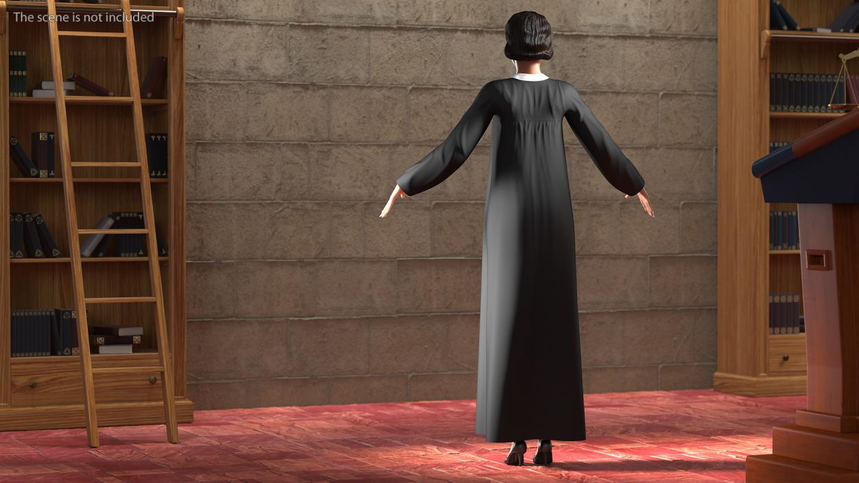 Light Skin Judge Woman T Pose 3D model