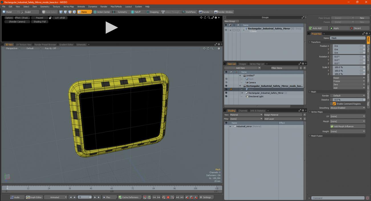 3D Rectangular Industrial Safety Mirror