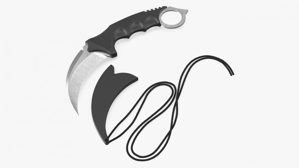 Claw Tactical Knife with Sheath Steel 3D