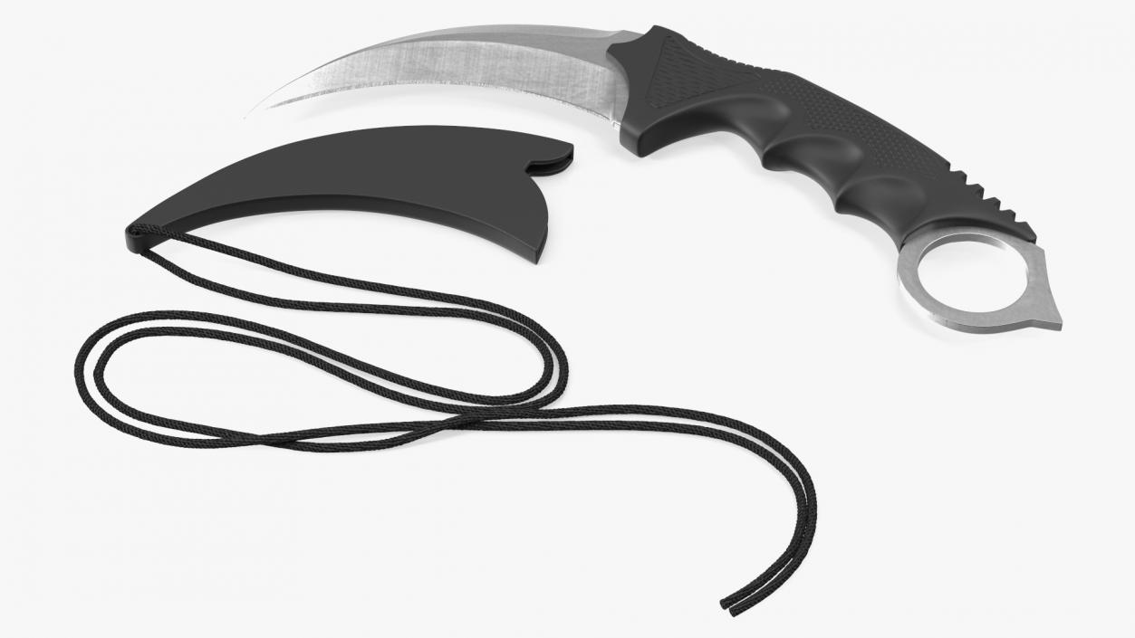 Claw Tactical Knife with Sheath Steel 3D