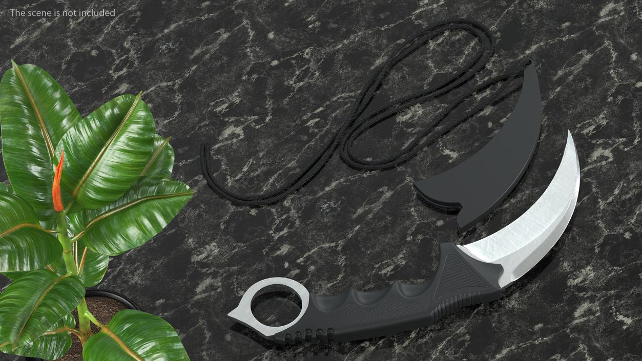 Claw Tactical Knife with Sheath Steel 3D