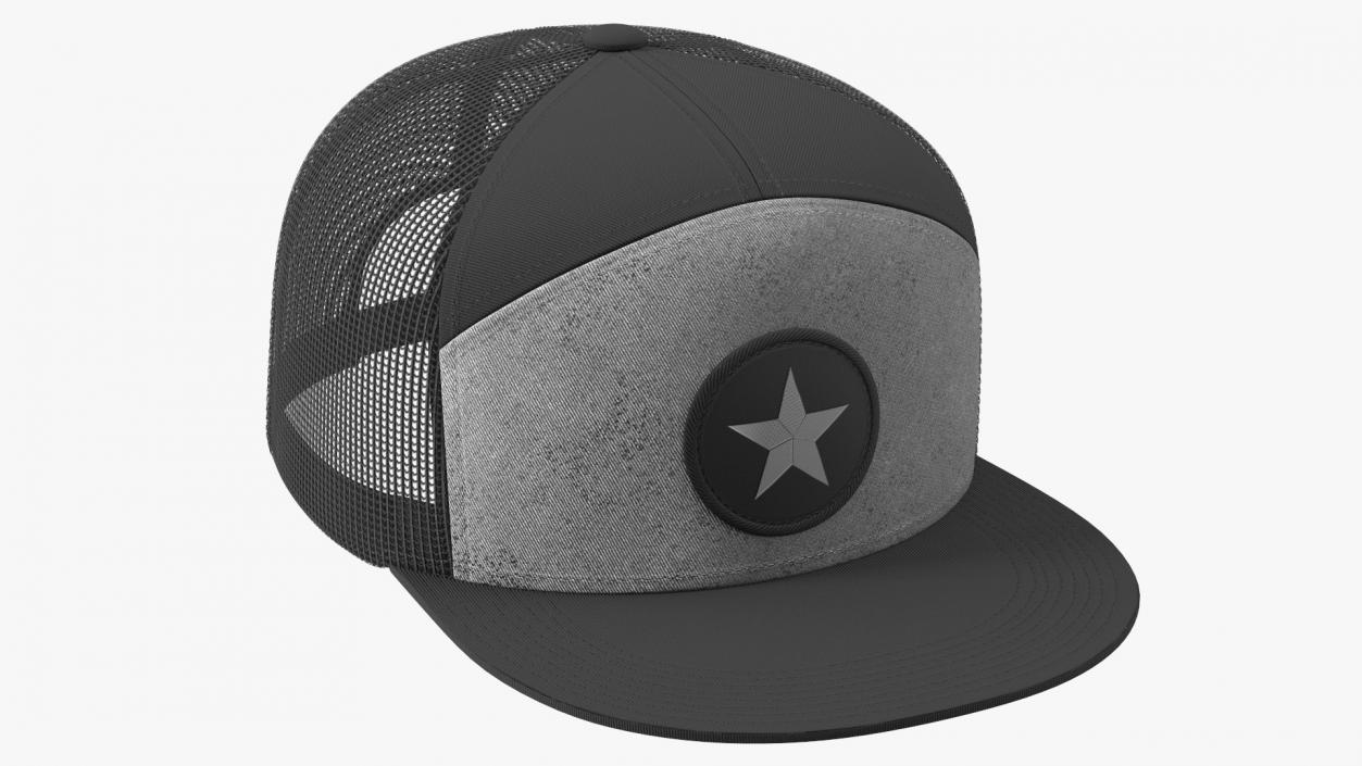 3D Seven Panel Trucker Cap with Mesh Back model