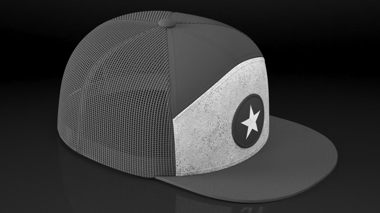 3D Seven Panel Trucker Cap with Mesh Back model