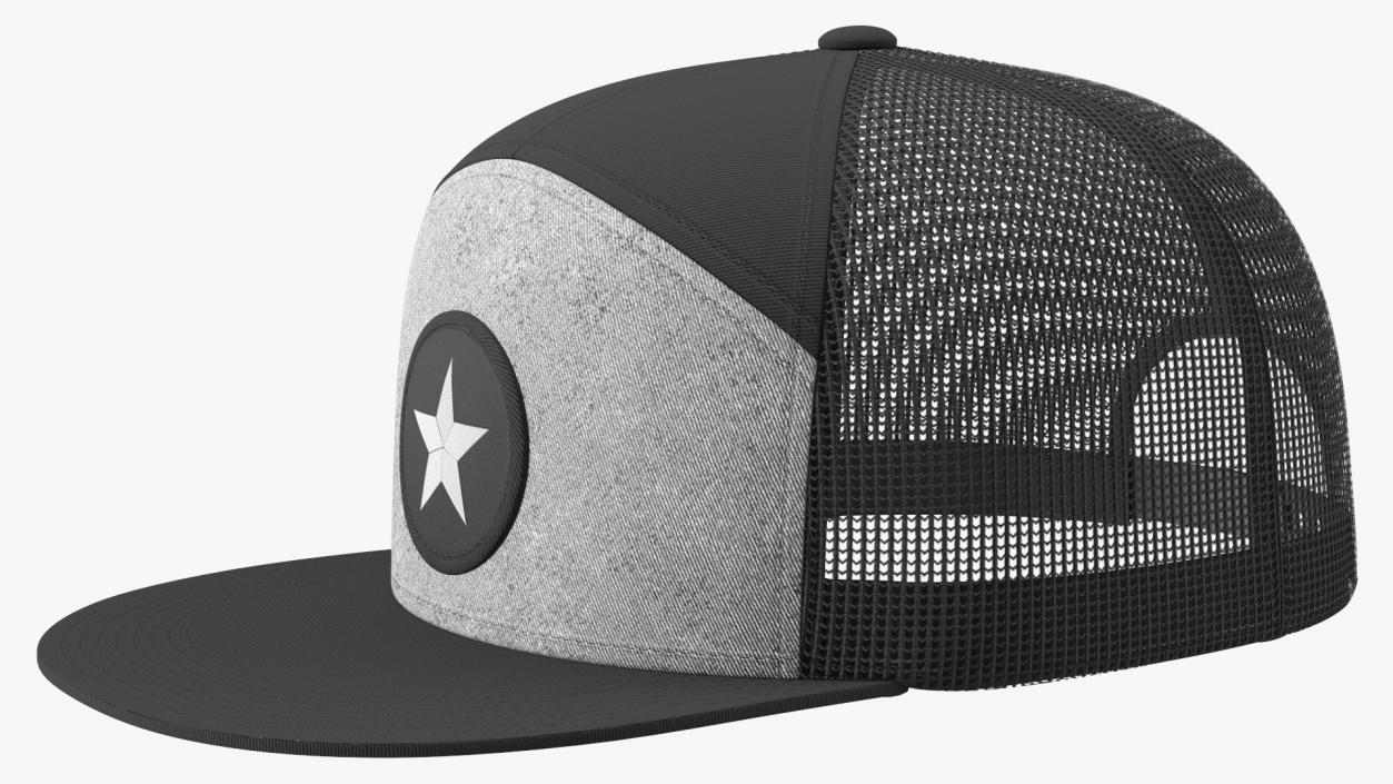 3D Seven Panel Trucker Cap with Mesh Back model