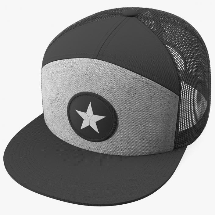 3D Seven Panel Trucker Cap with Mesh Back model