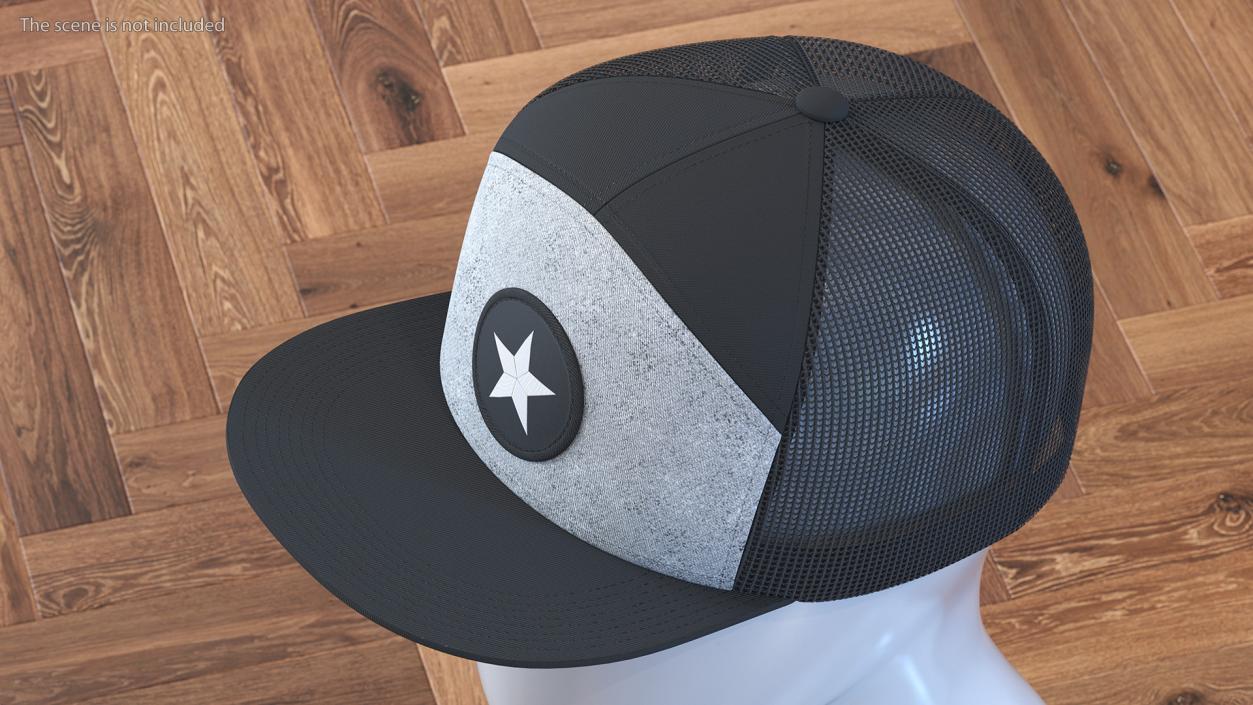 3D Seven Panel Trucker Cap with Mesh Back model