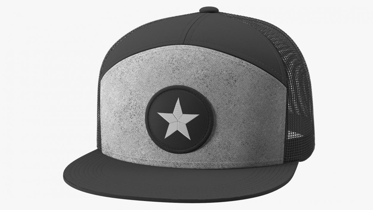 3D Seven Panel Trucker Cap with Mesh Back model