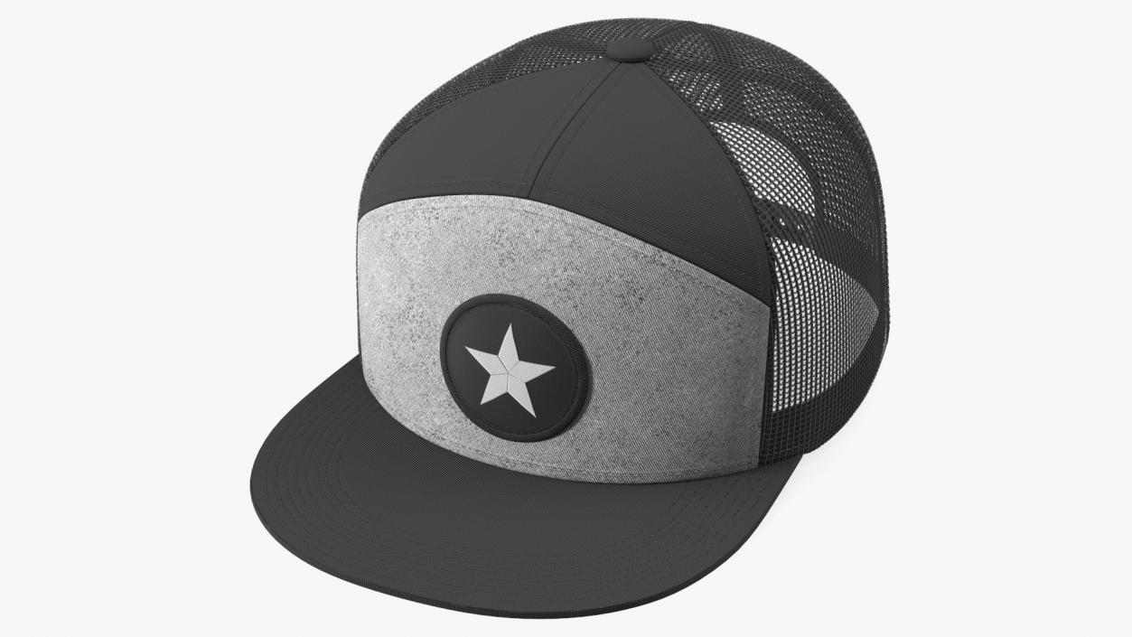 3D Seven Panel Trucker Cap with Mesh Back model