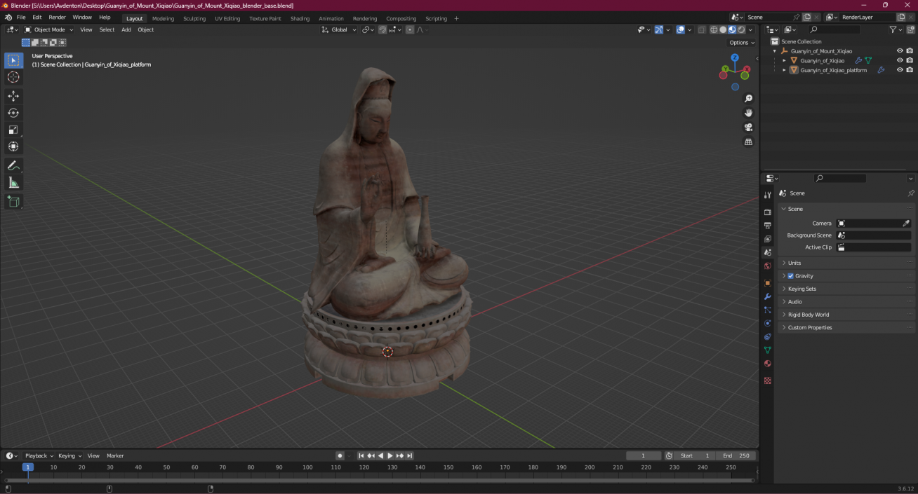 3D Guanyin of Mount Xiqiao model