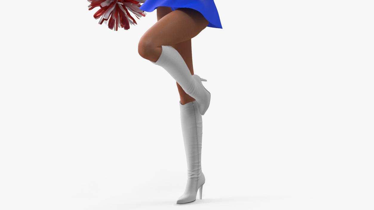 3D European Woman Dancer with Pompoms Rigged