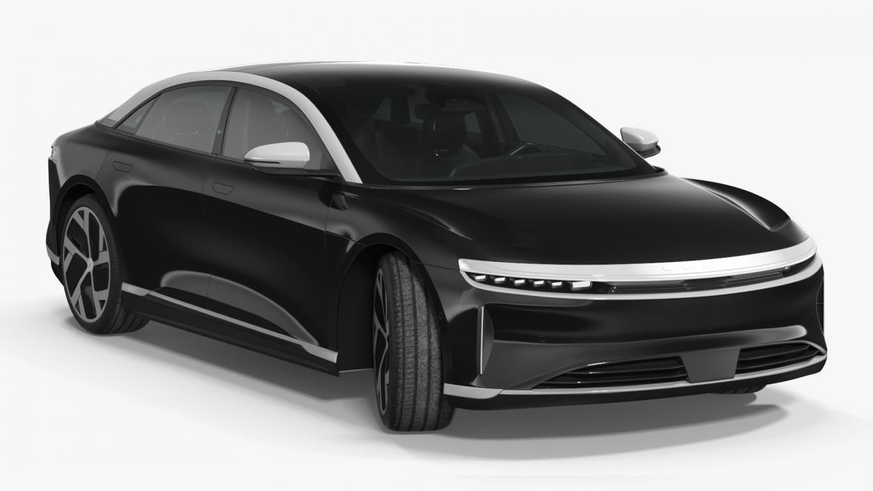 Lucid Air Electric Luxury Sedan Black Rigged 3D model