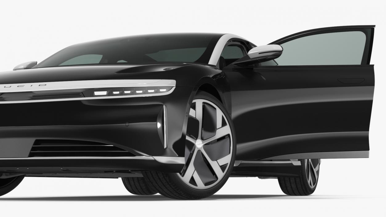 Lucid Air Electric Luxury Sedan Black Rigged 3D model