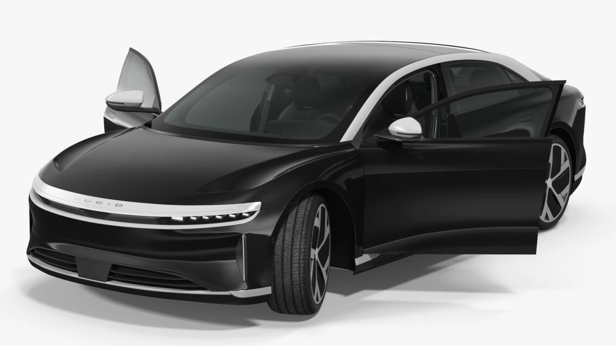 Lucid Air Electric Luxury Sedan Black Rigged 3D model