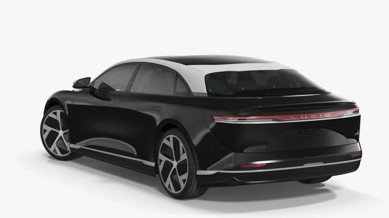 Lucid Air Electric Luxury Sedan Black Rigged 3D model