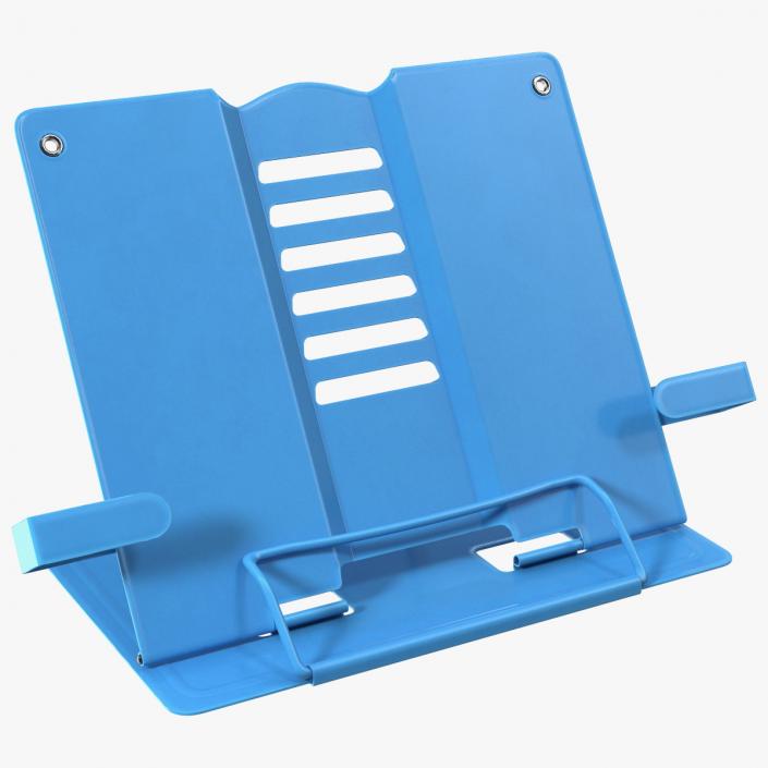 Adjustable Metal Book Stand Blue 3D