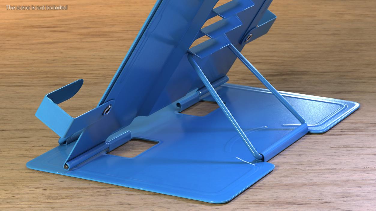 Adjustable Metal Book Stand Blue 3D